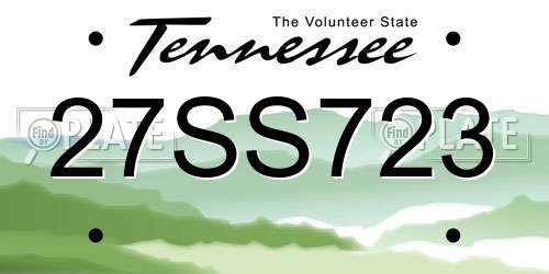 27SS723 Tennessee License Plate