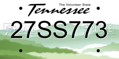 27SS773 Tennessee License Plate