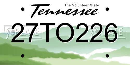 27TO226 Tennessee License Plate