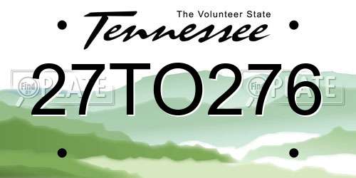 27TO276 Tennessee License Plate