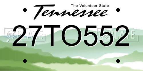 27TO552 Tennessee License Plate