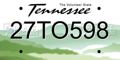 27TO598 Tennessee License Plate