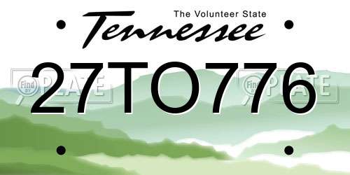 27TO776 Tennessee License Plate