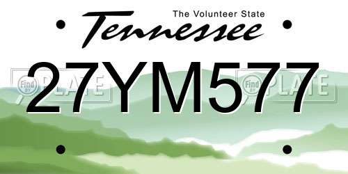 27YM577 Tennessee License Plate