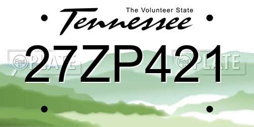 27ZP421 Tennessee License Plate