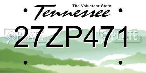 27ZP471 Tennessee License Plate