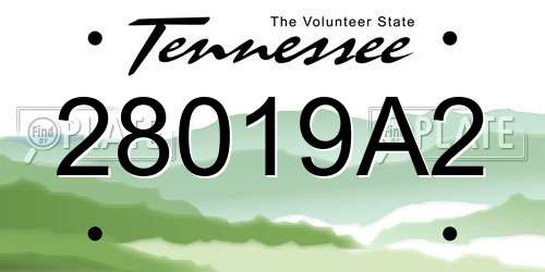 28019A2 Tennessee License Plate