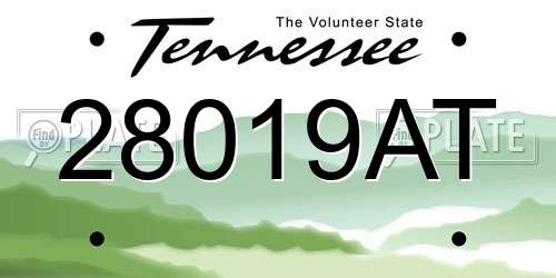 28019AT Tennessee License Plate
