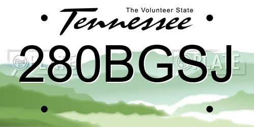 280BGSJ Tennessee License Plate