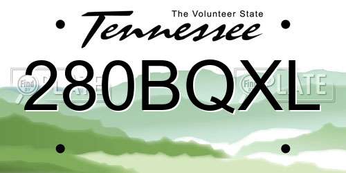 280BQXL Tennessee License Plate