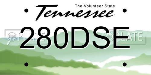 280DSE Tennessee License Plate