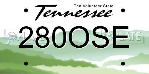 280OSE Tennessee License Plate