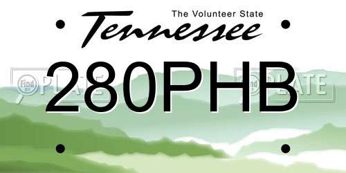 280PHB Tennessee License Plate