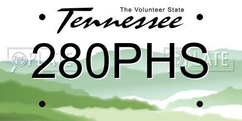 280PHS Tennessee License Plate