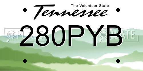 280PYB Tennessee License Plate