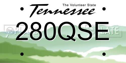 280QSE Tennessee License Plate