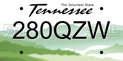 280QZW Tennessee License Plate