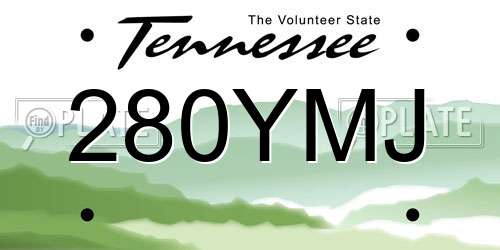 280YMJ Tennessee License Plate