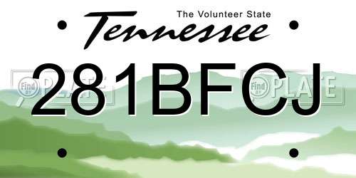 281BFCJ Tennessee License Plate