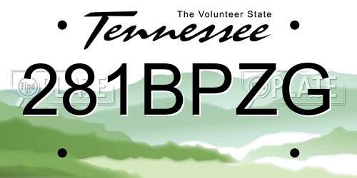 281BPZG Tennessee License Plate