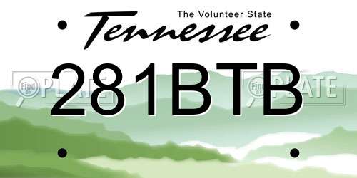 281BTB Tennessee License Plate