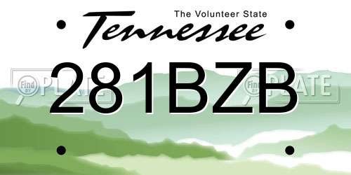 281BZB Tennessee License Plate
