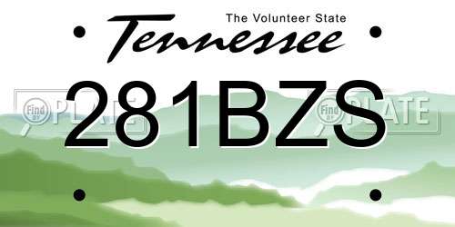 281BZS Tennessee License Plate