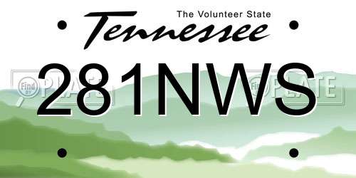 281NWS Tennessee License Plate