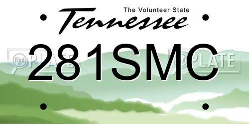 281SMC Tennessee License Plate
