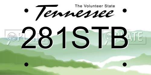 281STB Tennessee License Plate