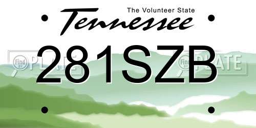 281SZB Tennessee License Plate