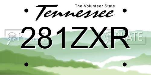 281ZXR Tennessee License Plate