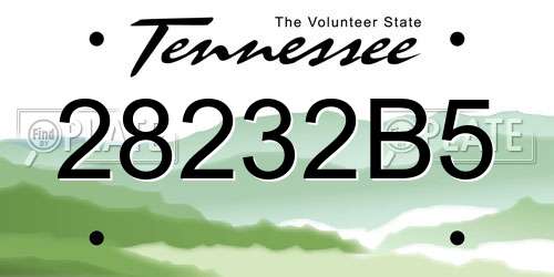28232B5 Tennessee License Plate