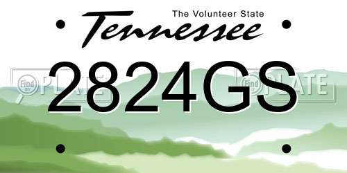 2824GS Tennessee License Plate