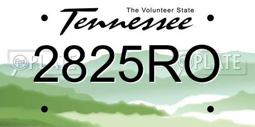 2825RO Tennessee License Plate