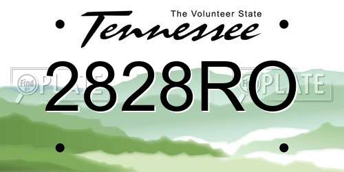 2828RO Tennessee License Plate