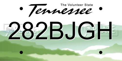 282BJGH Tennessee License Plate