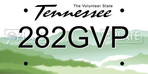 282GVP Tennessee License Plate