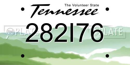 282I76 Tennessee License Plate