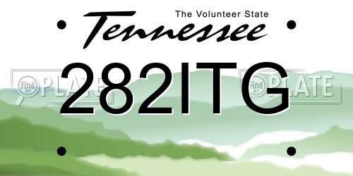 282ITG Tennessee License Plate