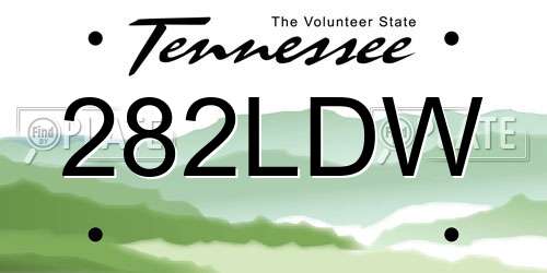 282LDW Tennessee License Plate