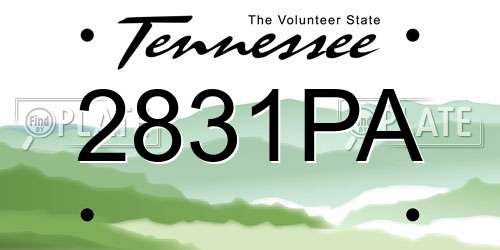 2831PA Tennessee License Plate
