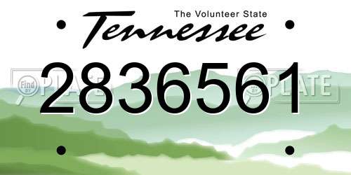 2836561 Tennessee License Plate