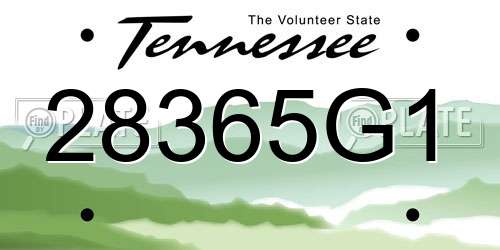 28365G1 Tennessee License Plate