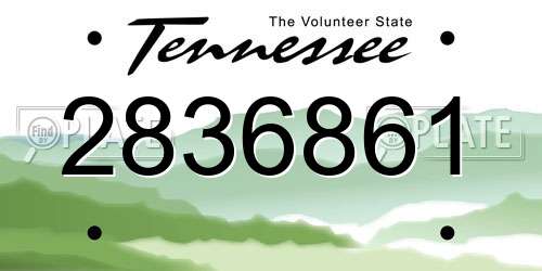 2836861 Tennessee License Plate