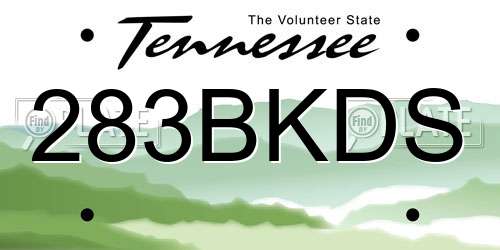 283BKDS Tennessee License Plate