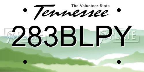 283BLPY Tennessee License Plate
