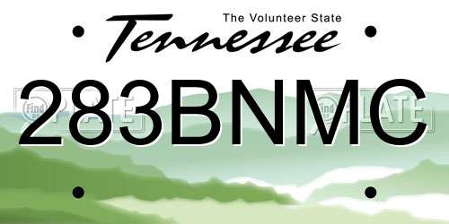283BNMC Tennessee License Plate