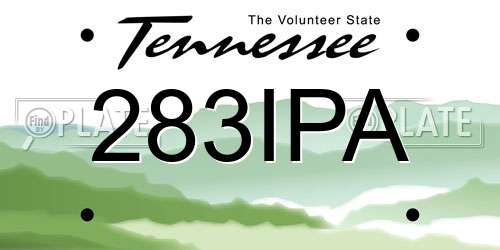 283IPA Tennessee License Plate