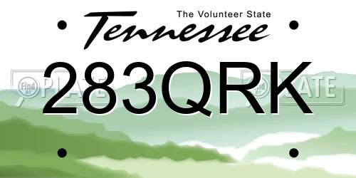 283QRK Tennessee License Plate